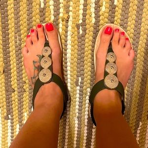 Gold Metallic Sandals